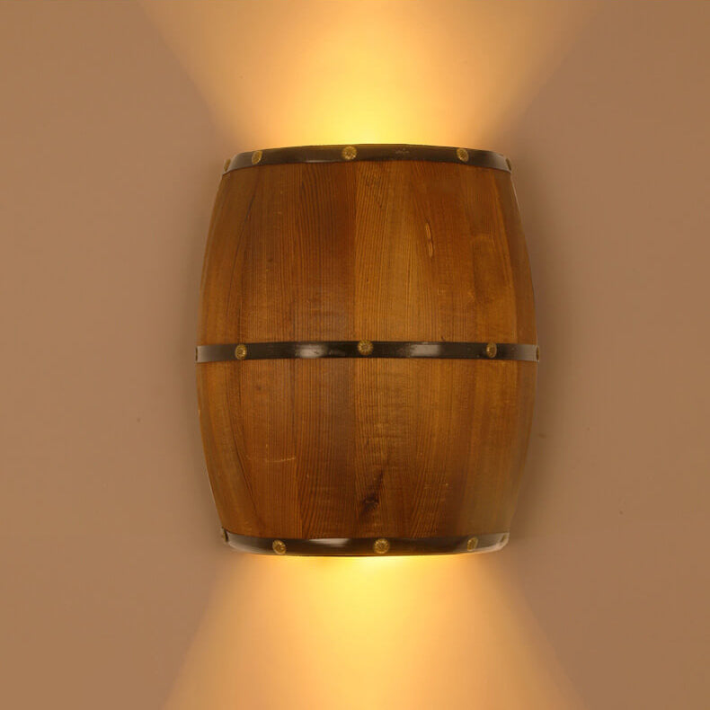Industrial Vintage Half Barrel Wood Sconce
