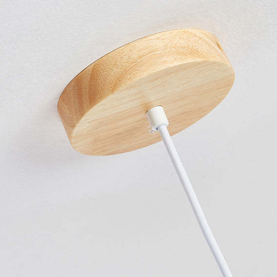 Minimalist Rubberwood Cylinder Spotlight LED Pendant Light