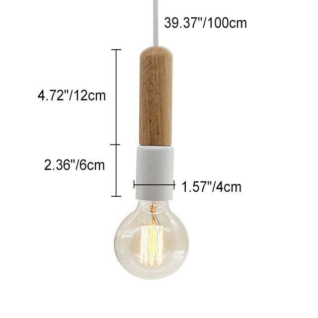Nordic Minimalist Solid Wood Cylinder Pendant Light