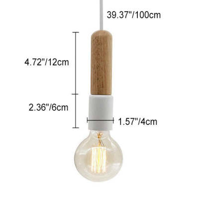Nordic Minimalist Solid Wood Cylinder Pendant Light