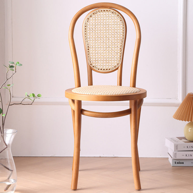 Vintage Rattan Woven Wooden Dining Chair