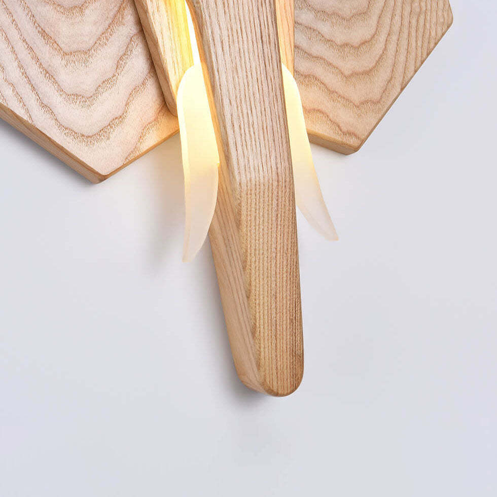 Nordic Solid Wood Elephant LED Sconce