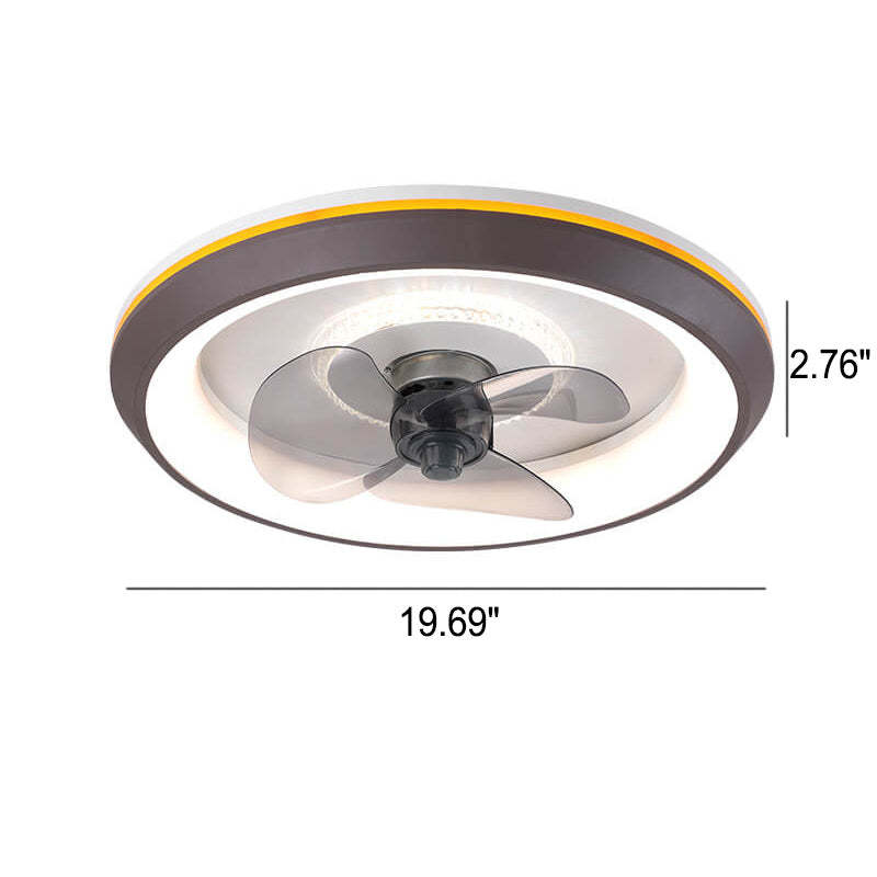 Minimalist Round Swing Inverter LED Flush Mount Fan Light