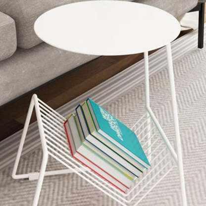 Scandinavian Round Iron Coffee Table — Black