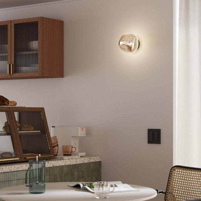Minimalist Irregular Spherical Glass Wall Sconce