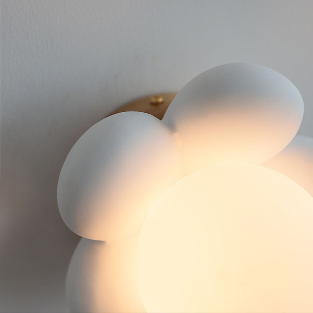 Modern Flower Glass Ceramic Kids Sconce