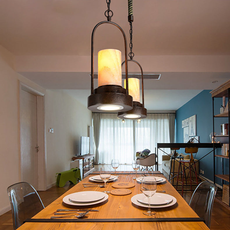 Vintage Industrial Candle Hemp Wire LED Pendant Light