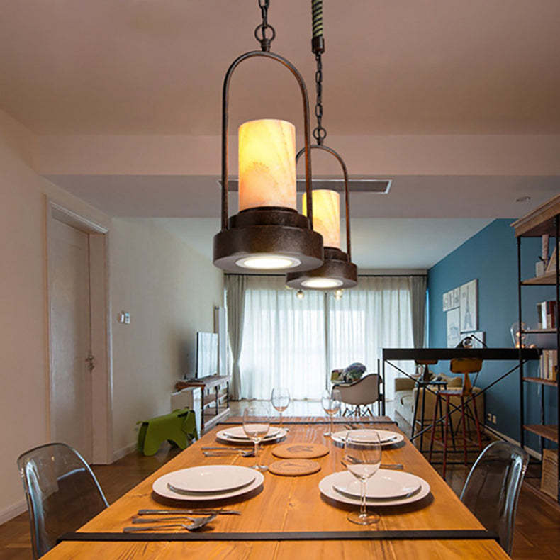 Vintage Industrial Candle Hemp Wire LED Pendant Light