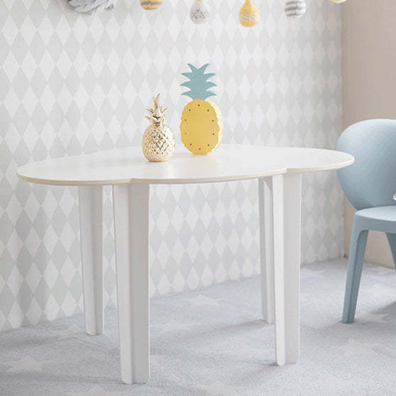 Minimalist Cloud Plastic Four-Leg Dining Table — White