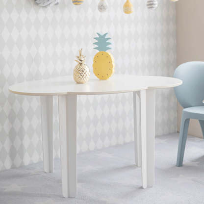 Minimalist Cloud Plastic Four-Leg Dining Table — White