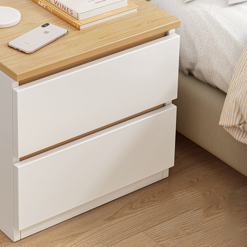 Minimalist Density Panel 2/3-Drawer Nightstand — 3 / Wood Color