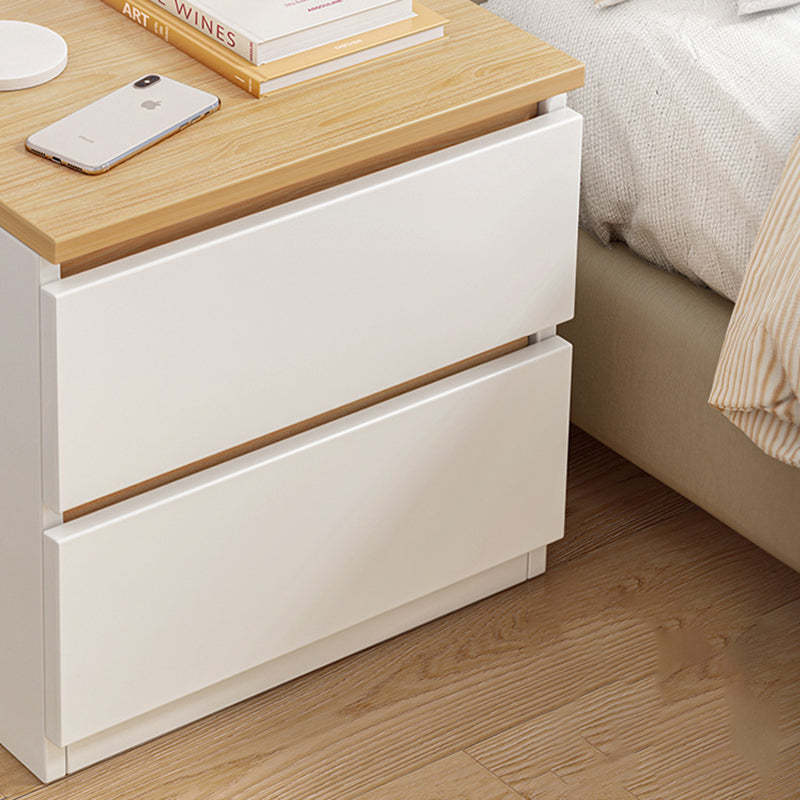 Minimalist Density Panel 2/3-Drawer Nightstand — 3 / Wood Color