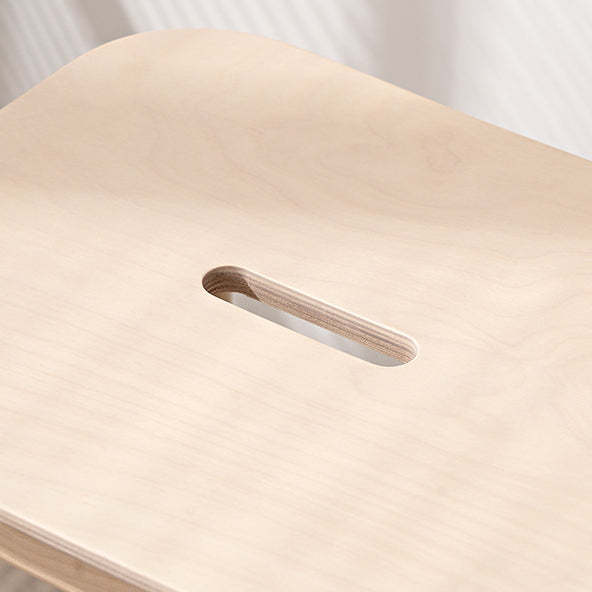 Minimalist Rectangular Birch Bar Stool — Green