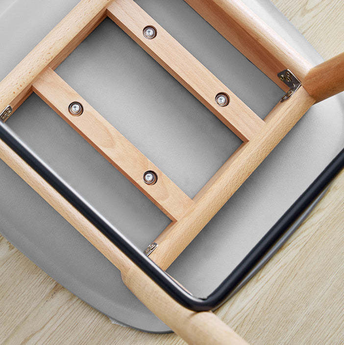 Nordic Wood Metal Bar Stool — Gray