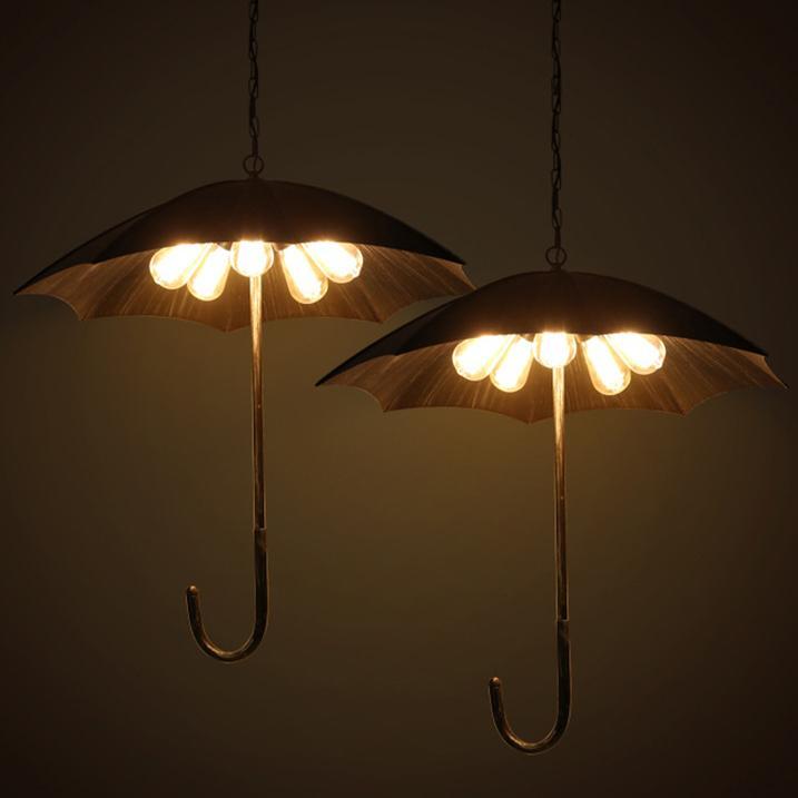 Retro Industrial Umbrella 5-Light Chandelier
