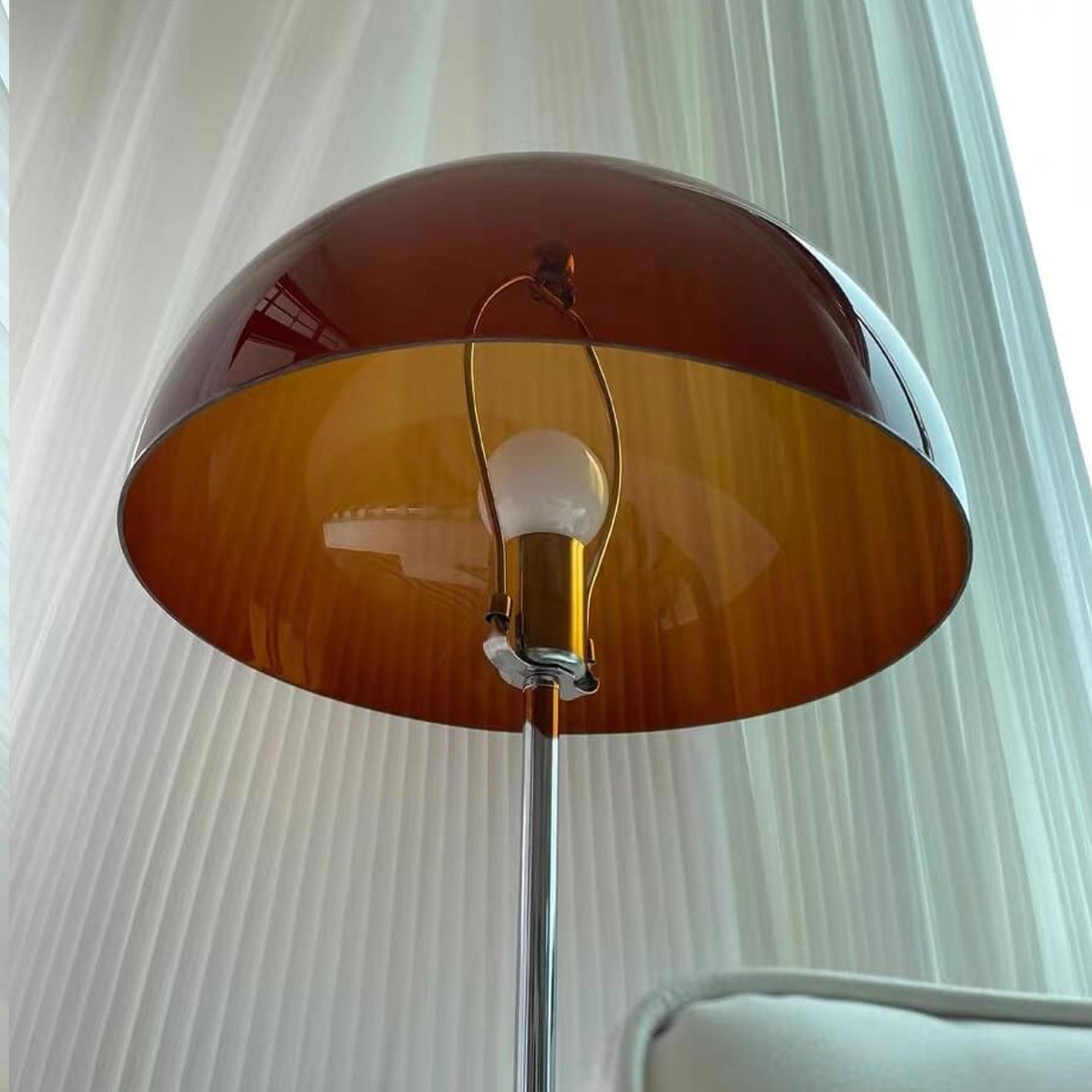 Retro Acrylic Mushroom Floor Lamp — Brown / 110V-120V For US/CA