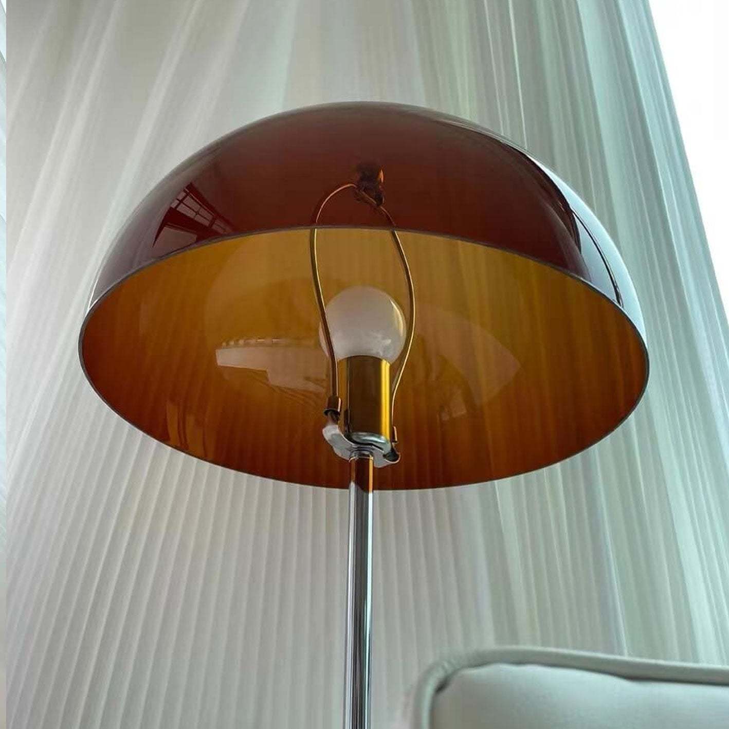 Retro Acrylic Mushroom Floor Lamp — Brown / 110V-120V For US/CA