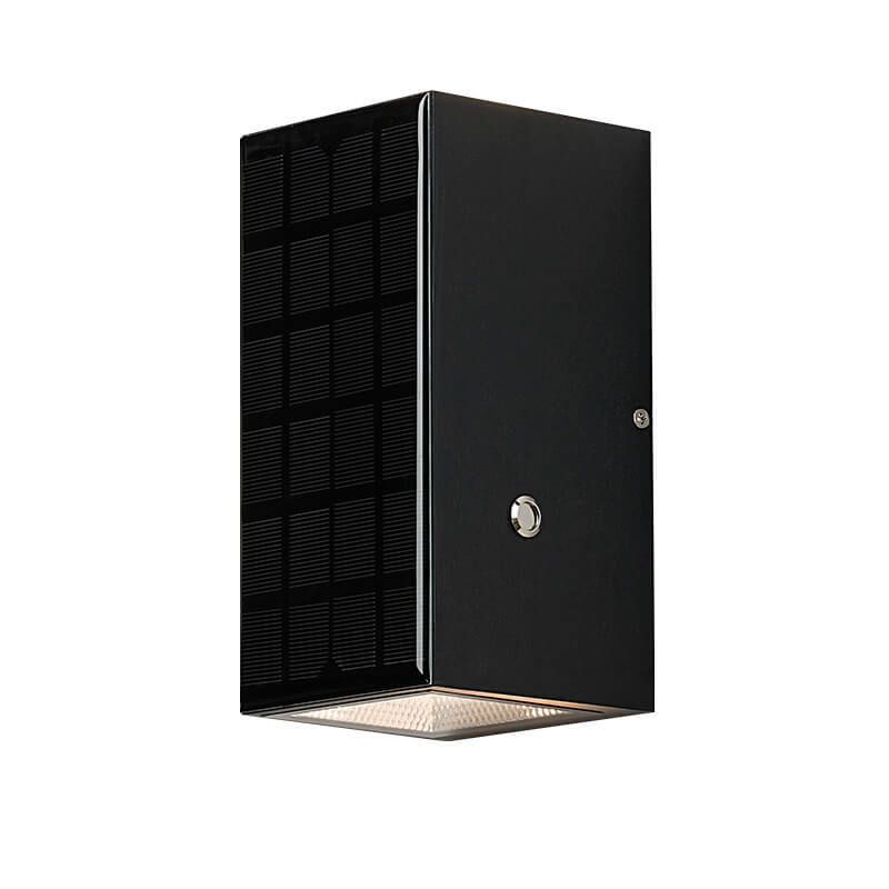 Modern Black Die-Cast Aluminum Solar Wall Light
