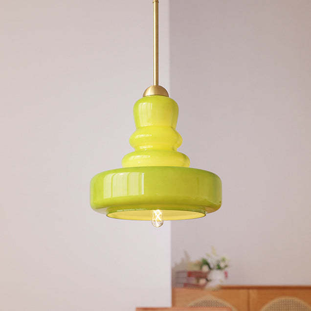 Modern Colorful Glass Gourd Pendant Light