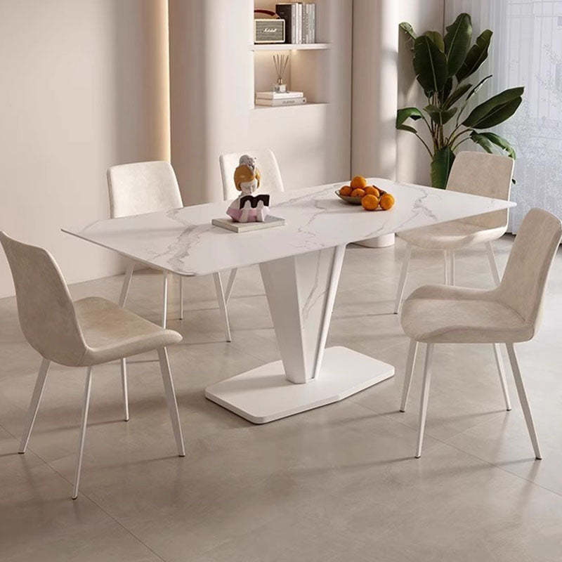 Scandinavian Leather Steel Curved Dining Chair
