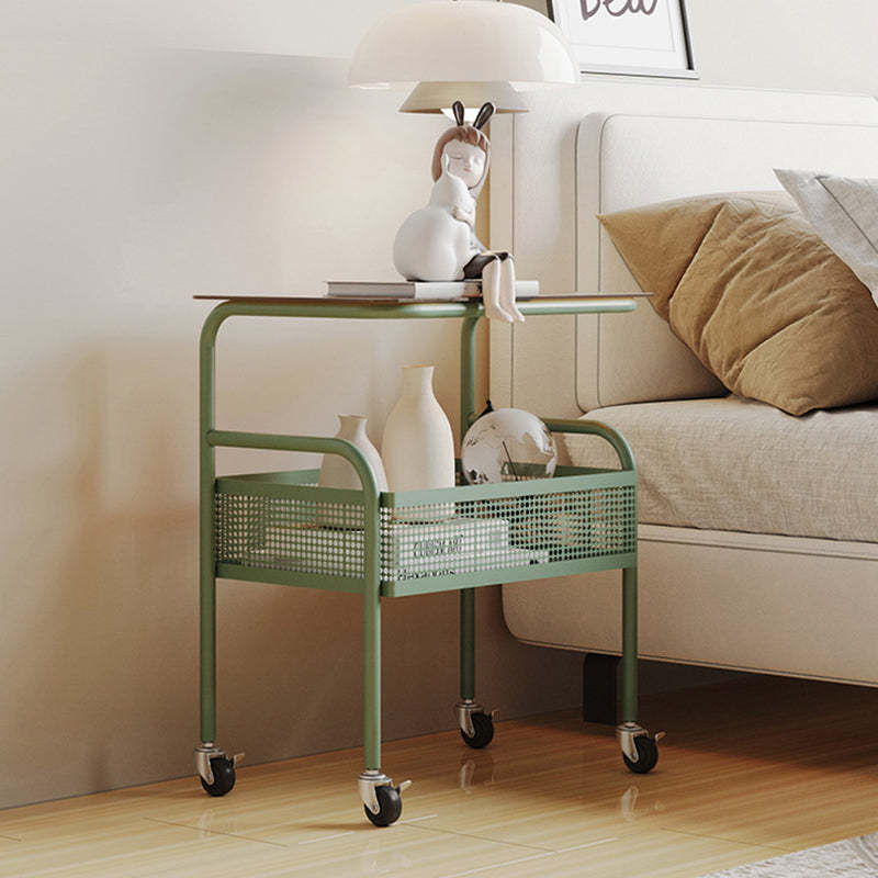 Scandinavian Iron Tempered Glass End Table