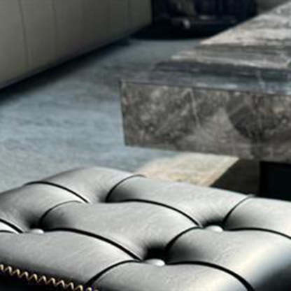 Modern Leather Upholstered Portable Footstool
