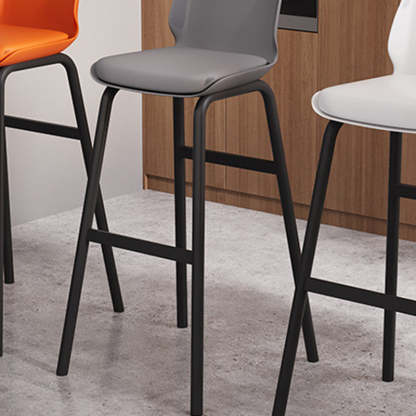 Nordic Square Leather Iron Plastic Bar Stool