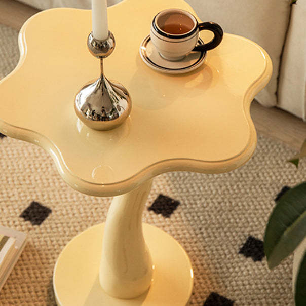 French Petal Wood Iron Side Table