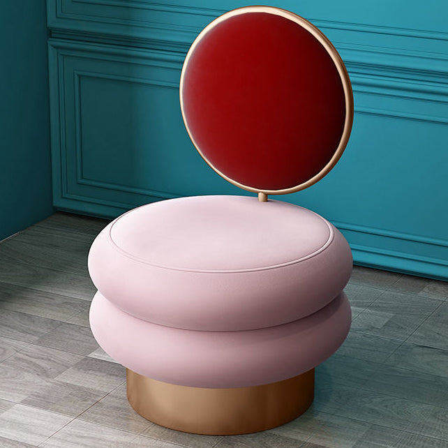 Round Fabric Iron Vanity Stool