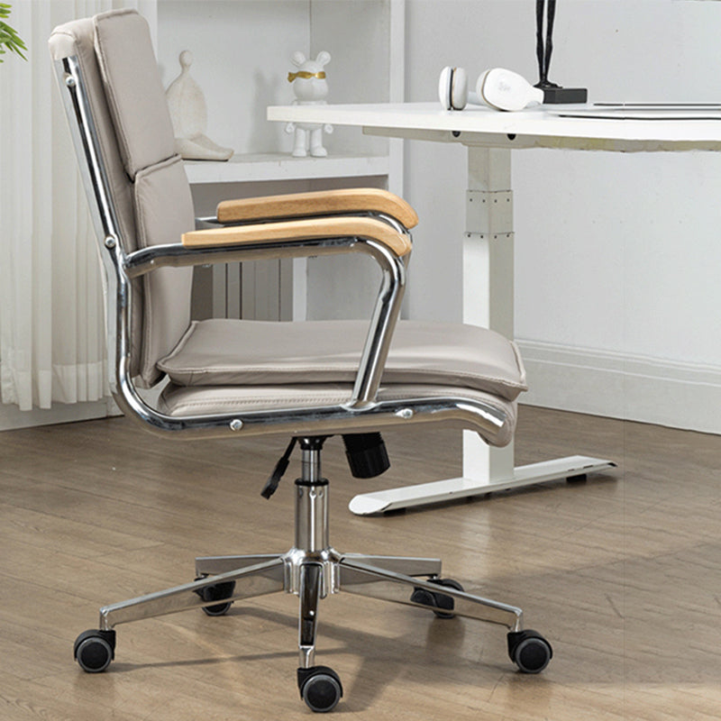 Minimalist PU Leather Steel Desk Chair