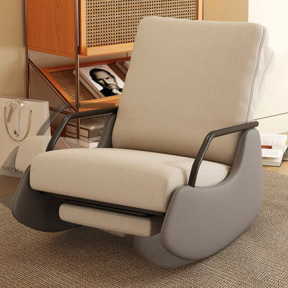 Modern Snowflake Velvet Cat Scratch Leather Recliner — Footrest & High Resilience Sponge Version / Mint Green & Dark Gray