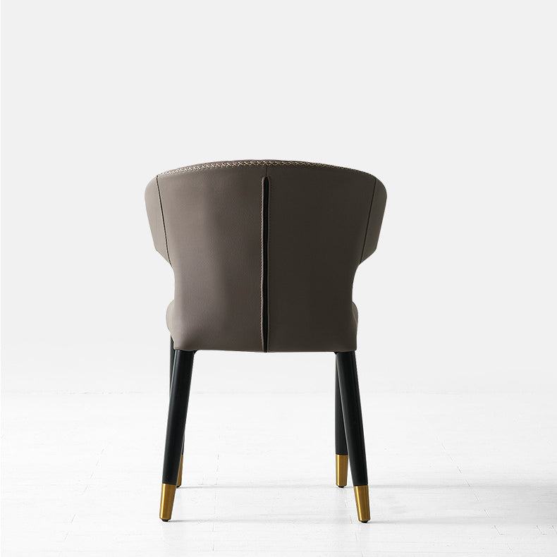 Minimalist Microfiber Wood Arc Dining Chair
