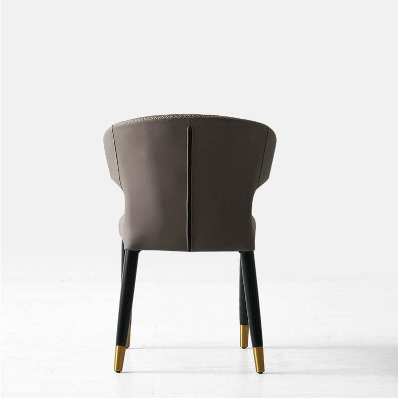 Minimalist Microfiber Wood Arc Dining Chair