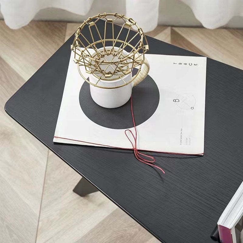 Minimalist Triangle Wood 1-Shelf Side Table