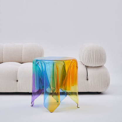 Scandinavian Wrinkle Tablecloth Acrylic Coffee Table