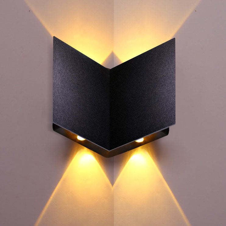 Outdoor Solar Square Flat Geometric LED Wall Sconce