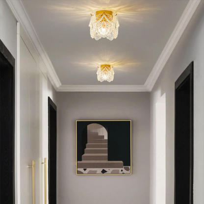 French Palace Glass Pearl Chain Ceiling Light
