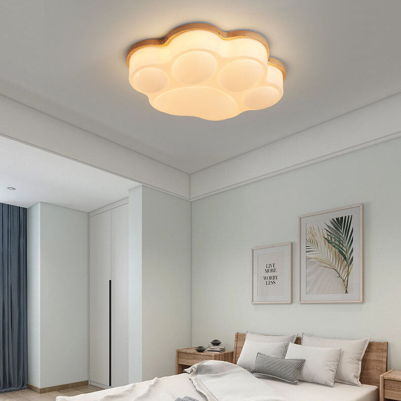 Lighom creative paw cat wood flush mount lighting — Warm White (3000K) / 220V-240V (UK/AU)