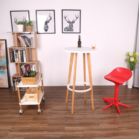 Nordic Plastic Metal Swivel Barstool — Black