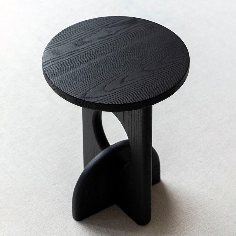 Scandinavian Round Solid Wood Side Table