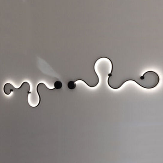 Modern Aluminum Snake Curved LED Sconce