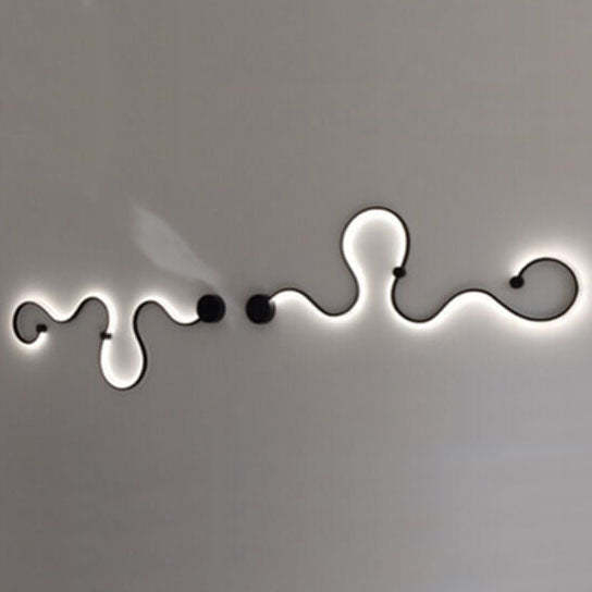 Modern Aluminum Snake Curved LED Sconce