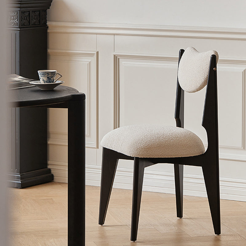 Minimalist Wood Velvet Dining Chair