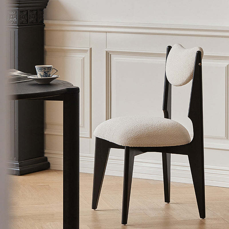 Minimalist Wood Velvet Dining Chair