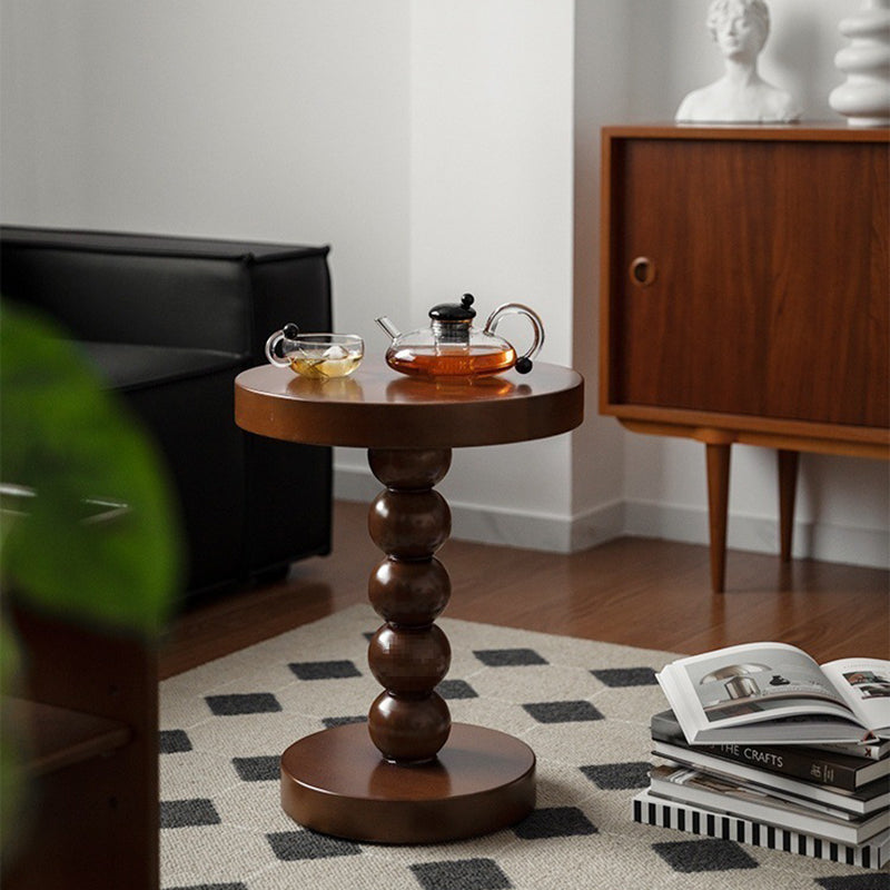 Vintage Round Beaded Wooden Coffee Table