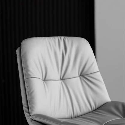 Nordic Leather Metal Pedestal Bar Stool — Silver / Orange