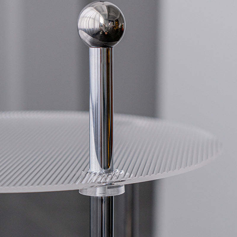 Minimalist Cloud Acrylic Steel 2-Tier End Table