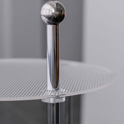 Minimalist Cloud Acrylic Steel 2-Tier End Table
