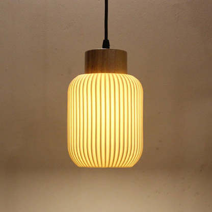 Nordic White Ceramic Cylinder Jar Pendant