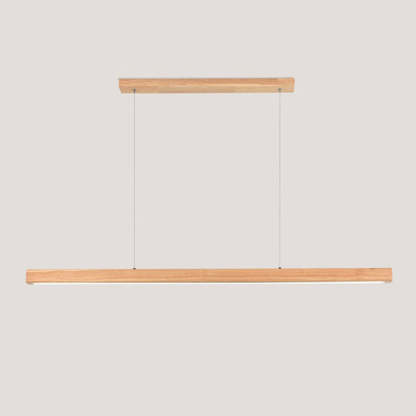 Nordic Rubber Wood Acrylic LED Island Chandelier